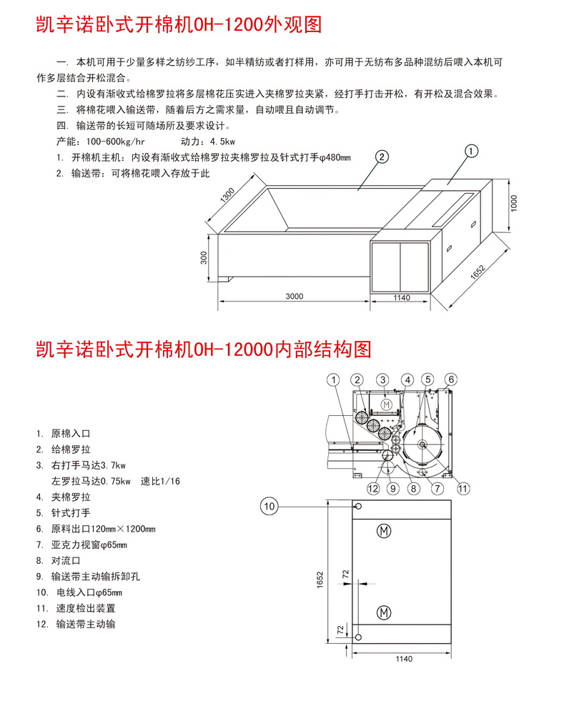 凱辛諾臥式開棉機(jī)